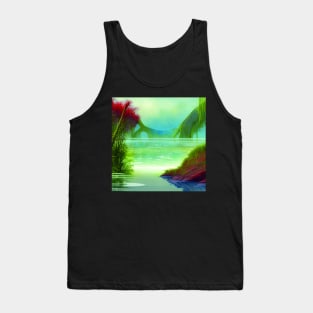 Green Jungle In The Sea Tank Top